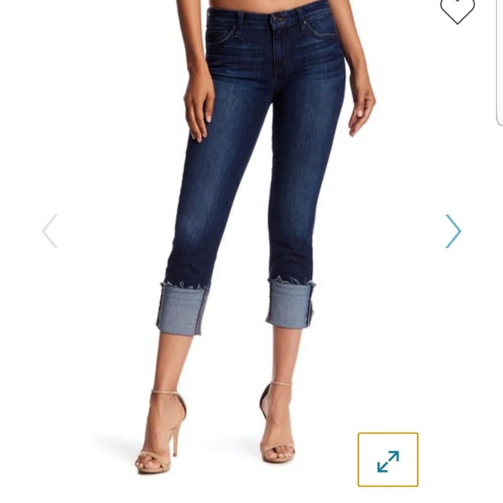 Joe Jean's cuff cropped Jean's with distressing